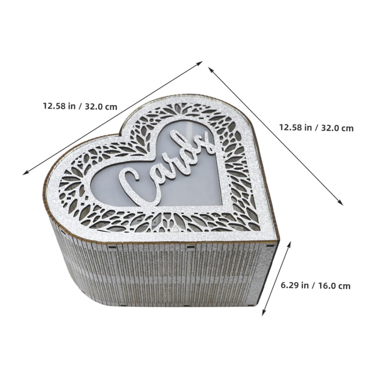 GALPADA Scatola per Biglietti in Legno a Forma di Cuore Porta Biglietti da Matrimonio e Anniversario Contenitore Portatile per Buste e Messaggi Decorazione per Ricevimenti e Feste