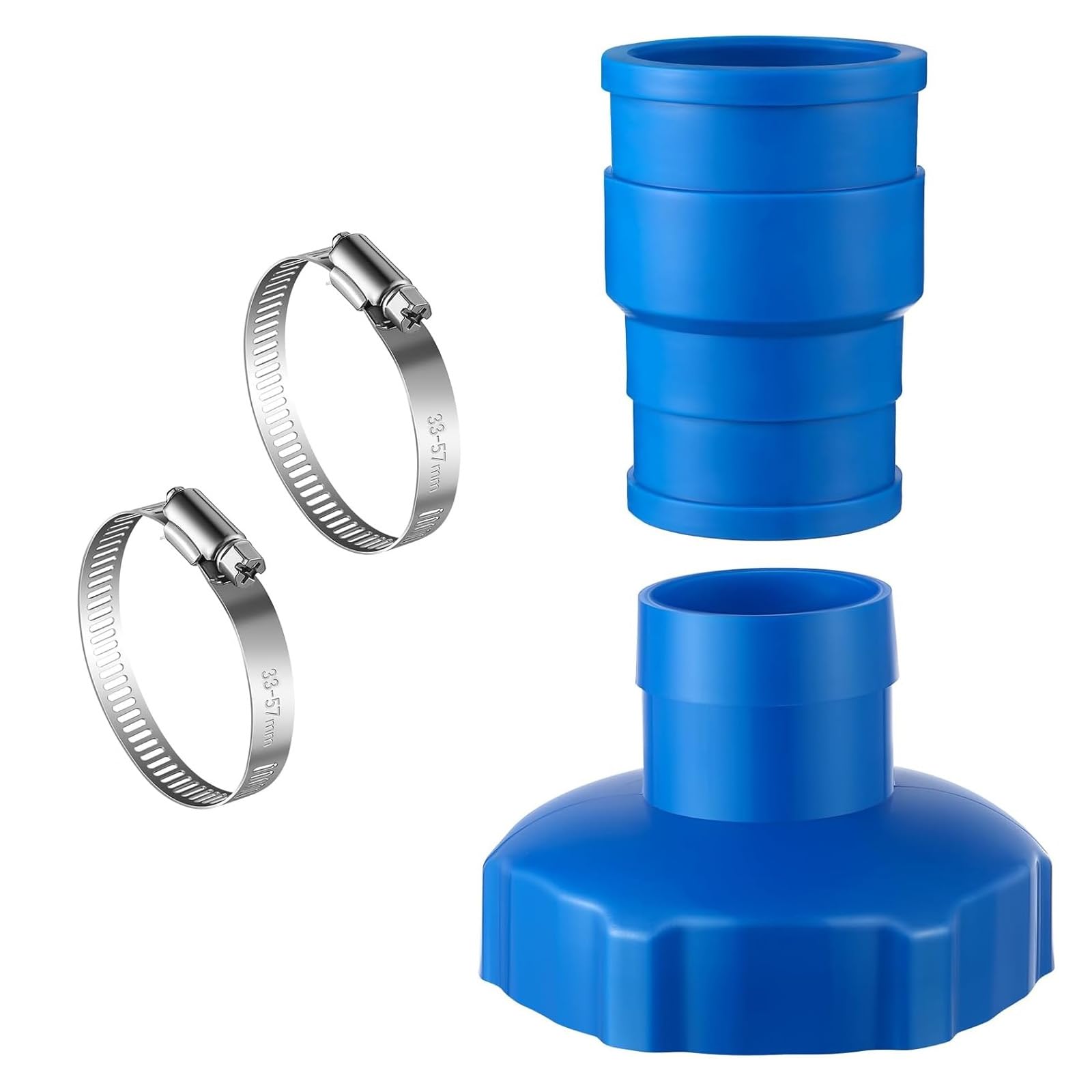 Msioytog Multicolor Pool Vacuum Adapter Rubber Hose Connector With 4Pcs Clamps Coupling For Ground Swimming Pool Accessories Rubber Hose Connector For Ground