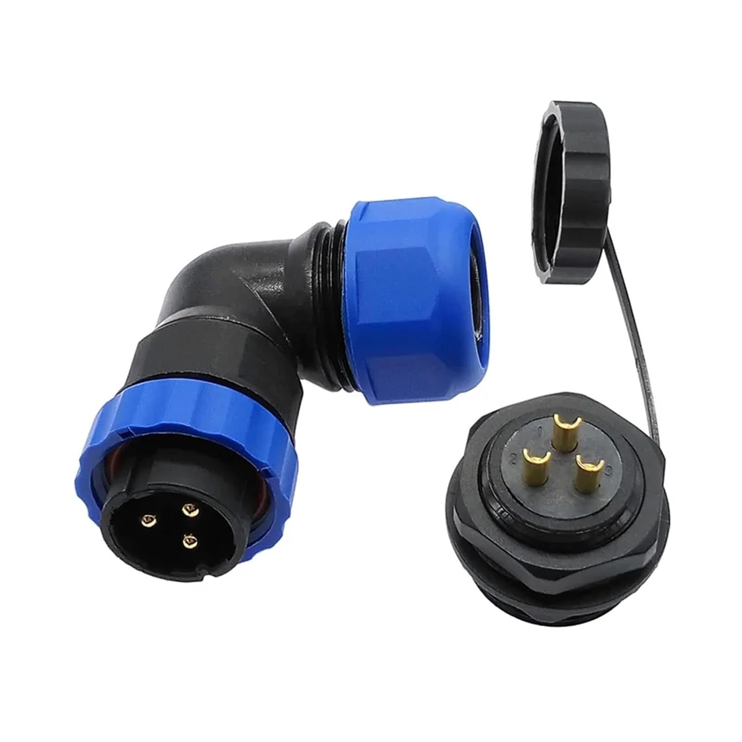 1PCS SP20 Corrugated Pipe Angle Waterproof Connector 2/3/4/5/6/7/9/10/12/14Pin IP68 Cable Connector 90 Degree Elbow(6 pin)