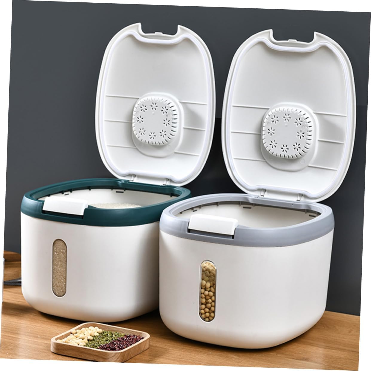 SUPVOX Kitchen Sealed Rice Container 20l Gray Household Rice Storage Box Moisture-proof Food Storage Bin for Pantry Organization