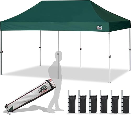 Miniatura 87 de Eurmax Toldo plegable para tienda de campaña de 10 x 10 pies, montura instantánea, uso comercial, con resistente bolsa con ruedas Blanco,Azul,Rojo