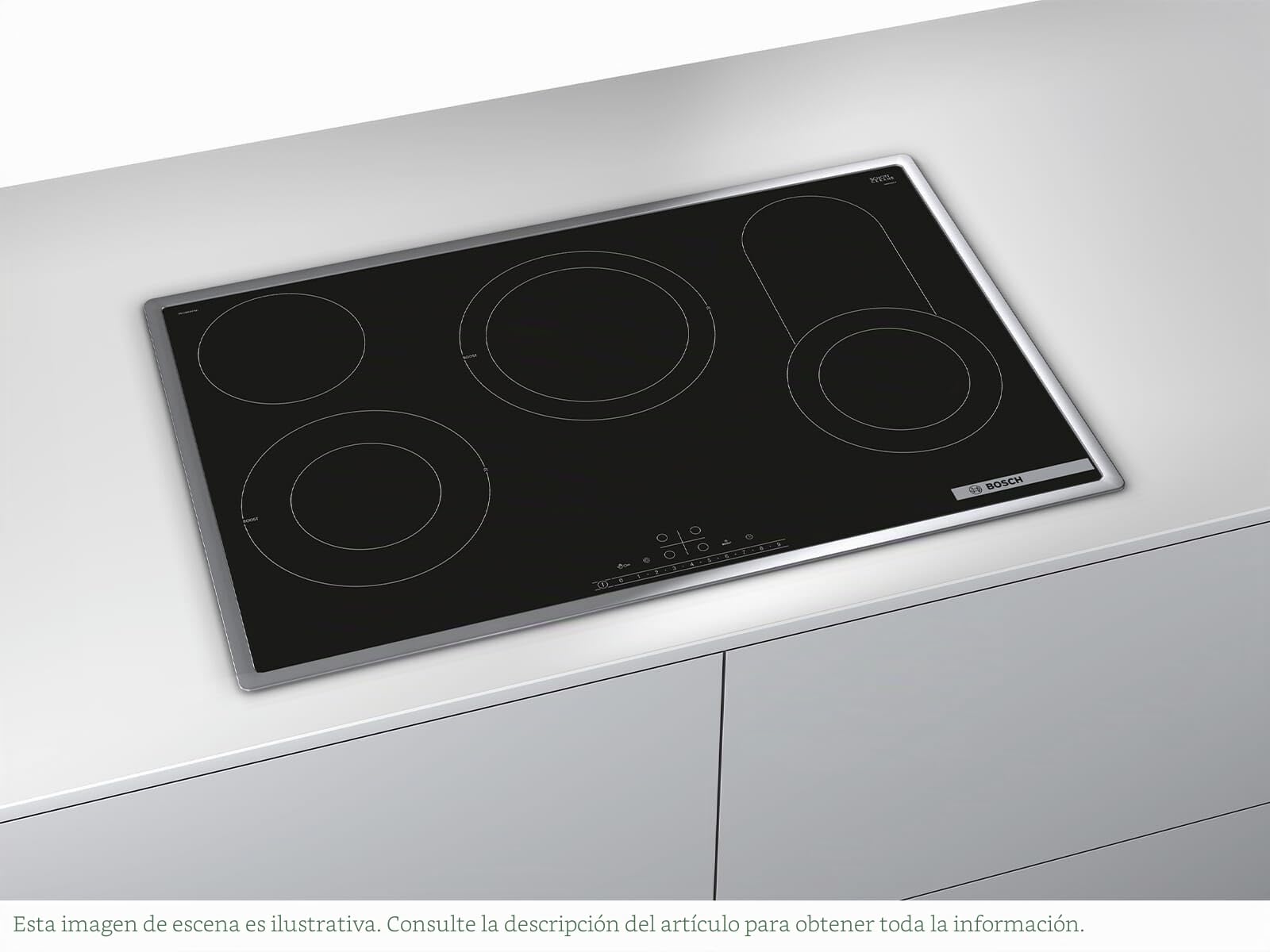Bosch Serie 6 PKC845FP1D hobs Negro Integrado Cerámico - Placa (Negro, Integrado, Cerámico, Vidrio y cerámica, CE, VDE, Tocar)