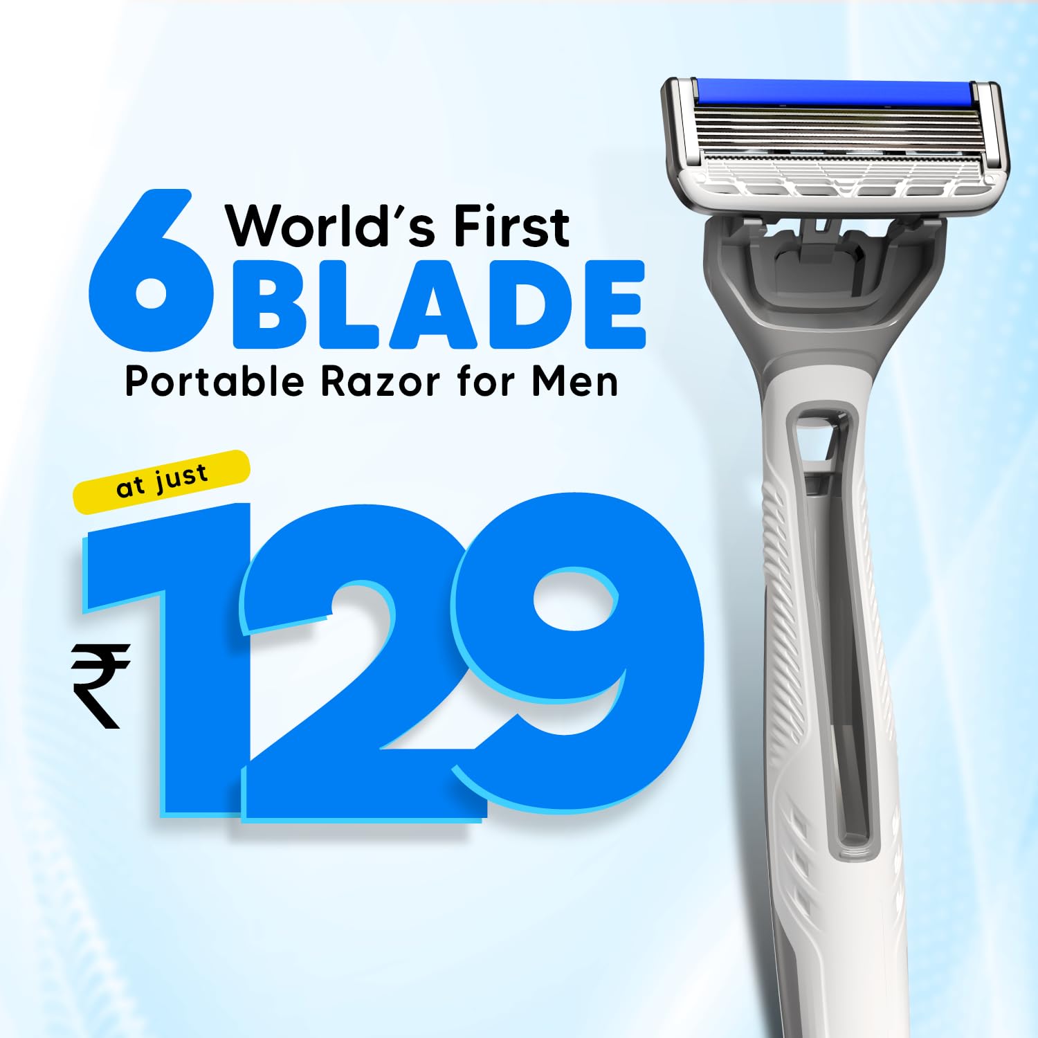 LetsShave Pro 6 Portable Razor for Men, Pack of 4 Disposable Razors | World's 1st 6 Blade Razor for Men |Smooth & Comfortable Shave