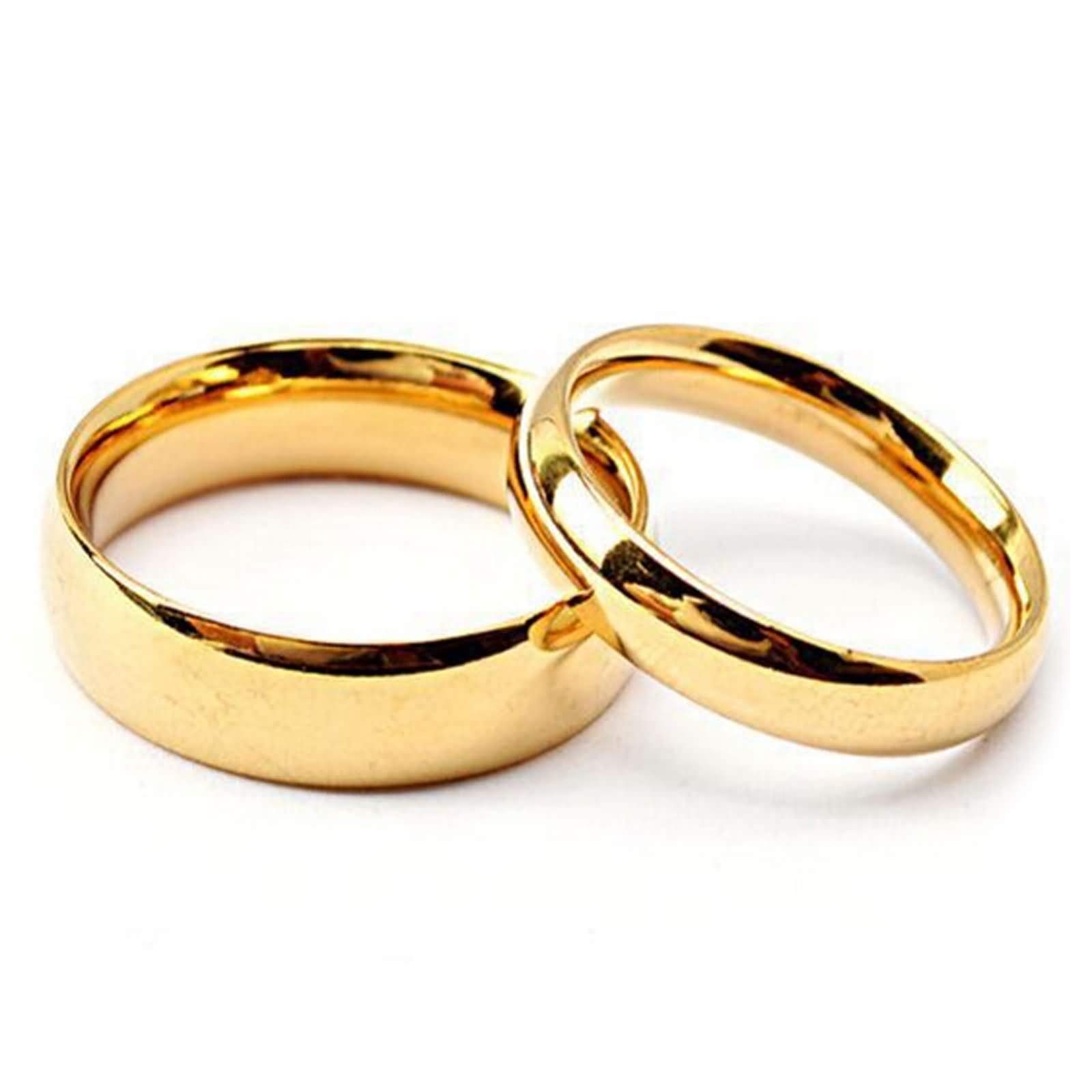 Bague couple acier inoxydable d'une qualité or classique durable
