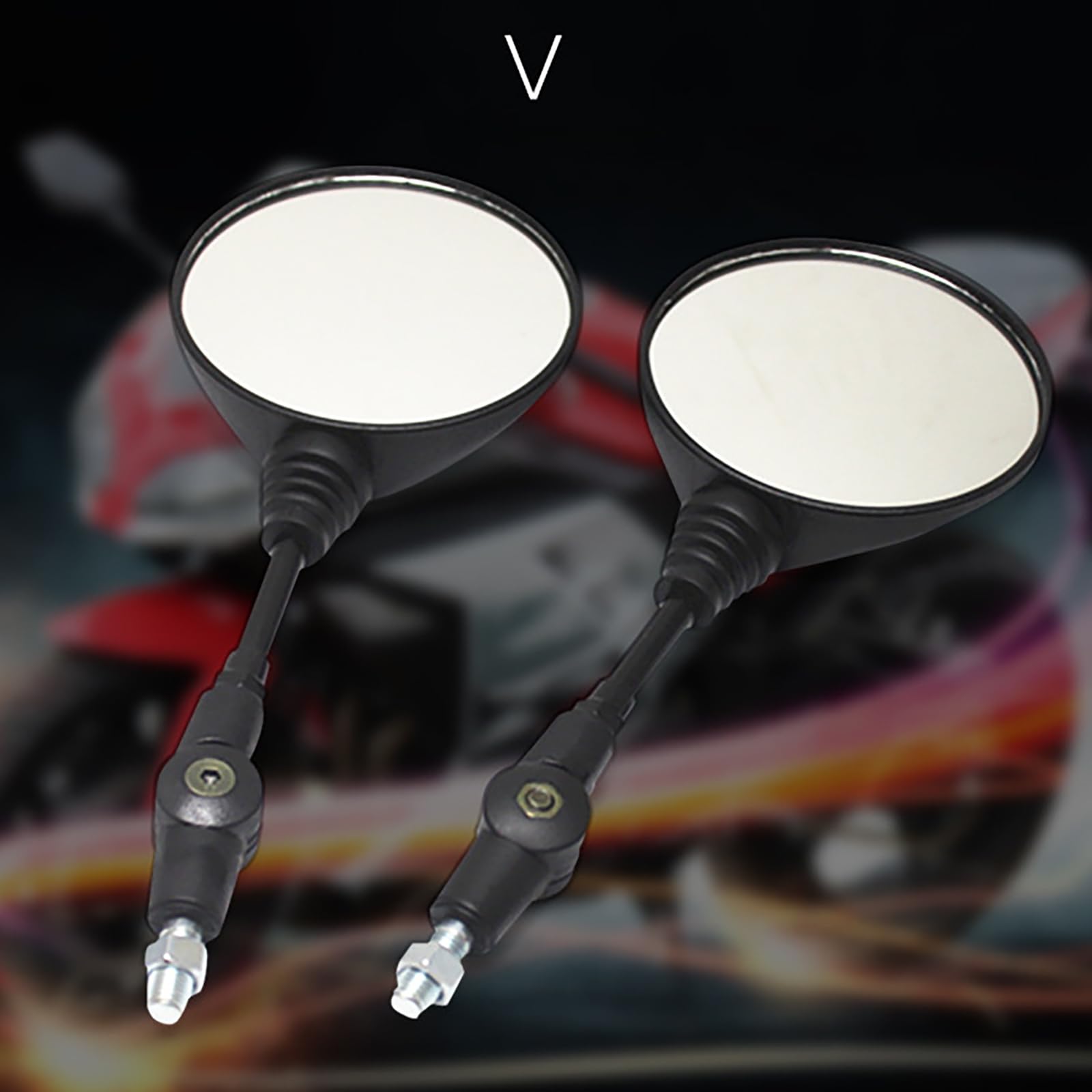 10ミリ バイク用 黒の丸型ミラー 反射鏡 cbx