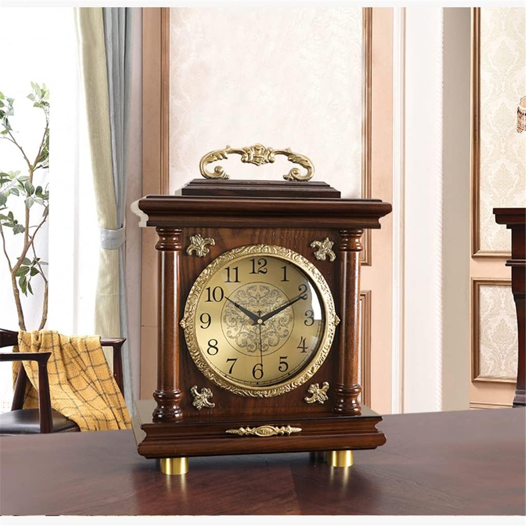 FMURY Table Clock Living Room Clock Home Desktop Silent Classical Clock Desktop Desk Clock Decorative Pendulum Clock