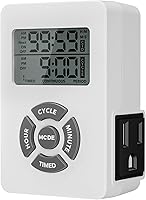 Vista 9 de BN-LINK Temporizador digital resistente de 7 días con doble salida, pantalla LCD, diseño programable de 3 clavijas, para luces, ventiladores