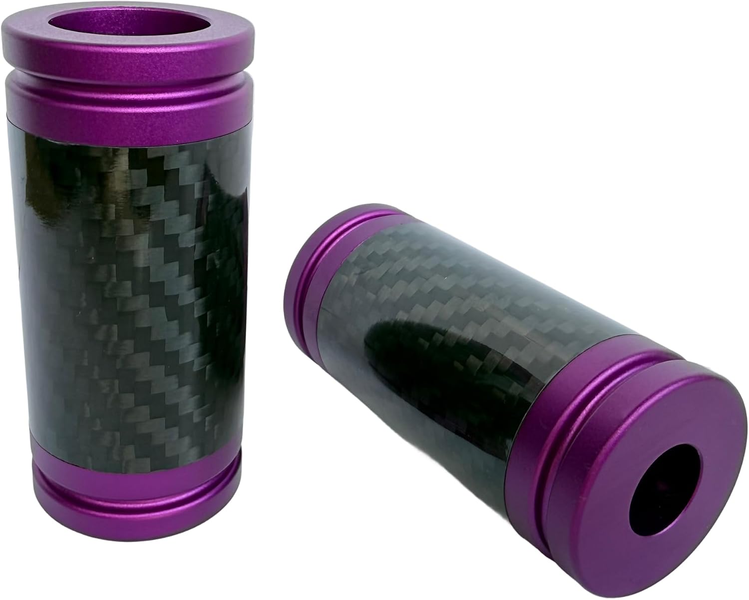 Motorcycle front and rear crash bar decorative wheels, engine crash bar sliders, and saddlebag crash bar decorative covers, CNC machined with embedded carbon fiber accents (Purple)