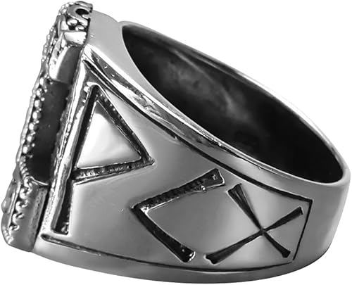 Vista 2 de Anillo de plata de ley 925 con martillo de Thor vikingo Mjölnir Mjolnir Futhark Runas nórdicas