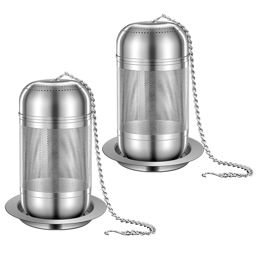BOMANSI BOMS 2 Pack 316 Stainless Steel Tea Infuser for Loose Tea, Tea Infuser for Cooking, Extra Fine Mesh Tea Strainers, Tea Strainers for Loose Tea (2 Pack - Small)