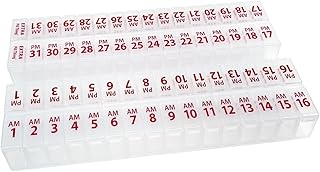 XL Twice-a-Day Monthly Pill Box Planner Set - AM/PM Medication Organizer for 31 Days! Set Contains 2 Organizers for One Month. (XL - 31 Day AM/PM - Clear)