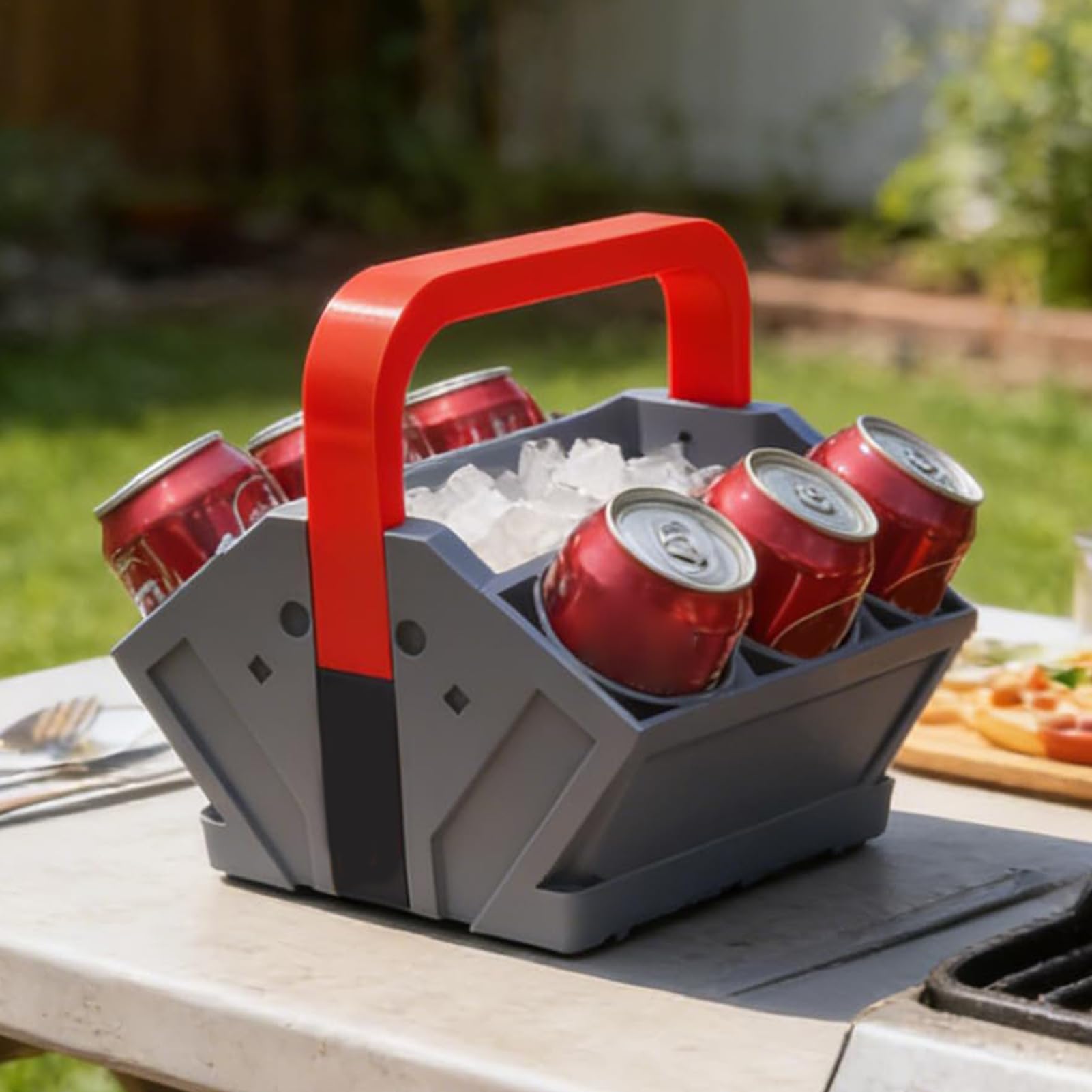 Genérico Enfriador de bebidas con bloque de motor V 4/V6/V8, enfriador de bebidas para latas de cerveza y refrescos, capacidad para varias latas, para barbacoas, fiest al aire libre