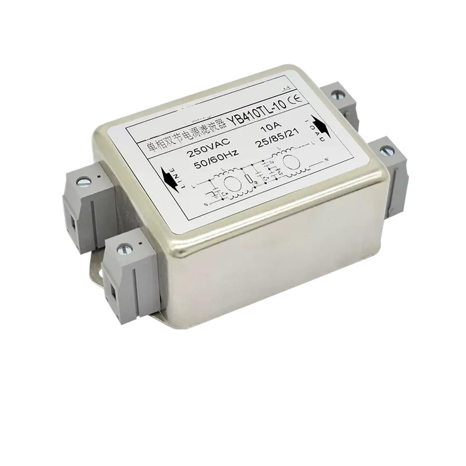 Filtro de alimentación CA monofásico para eliminar ruidos eléctricos en el hogar YB410TL-10A