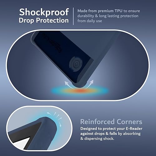 Vista 21 de TUDIA SKN - Funda diseñada para Kobo Clara 2E (6 pulgadas), esquinas reforzadas, a prueba de golpes, delgada, antiamarilleamiento, parte trasera