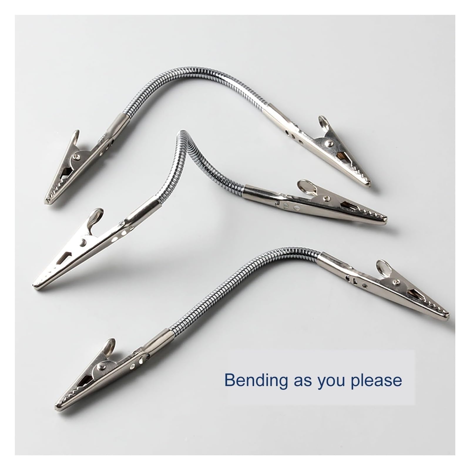 Schilderclip, Verstellbarer Schilderhalter, Schilderhalter-Clip, Metall, flach, drehbar, Preisschilder-Clip, Metall, flach, Doppel-Display-Clips for Einzelhandelskarten(Length 120mm)