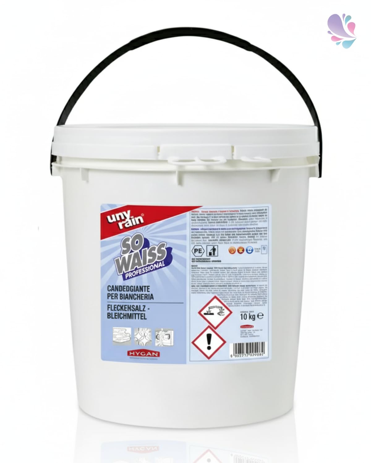 Profi Fleckensalz Bleichmittel 10 kg Eimer, Gewerbe & Haushalt | Entkeimend, phosphatfrei & ergiebig, verstärkt Bleich- und Fleckenwirkung bei Weißwäsche, 10 kg Eimer