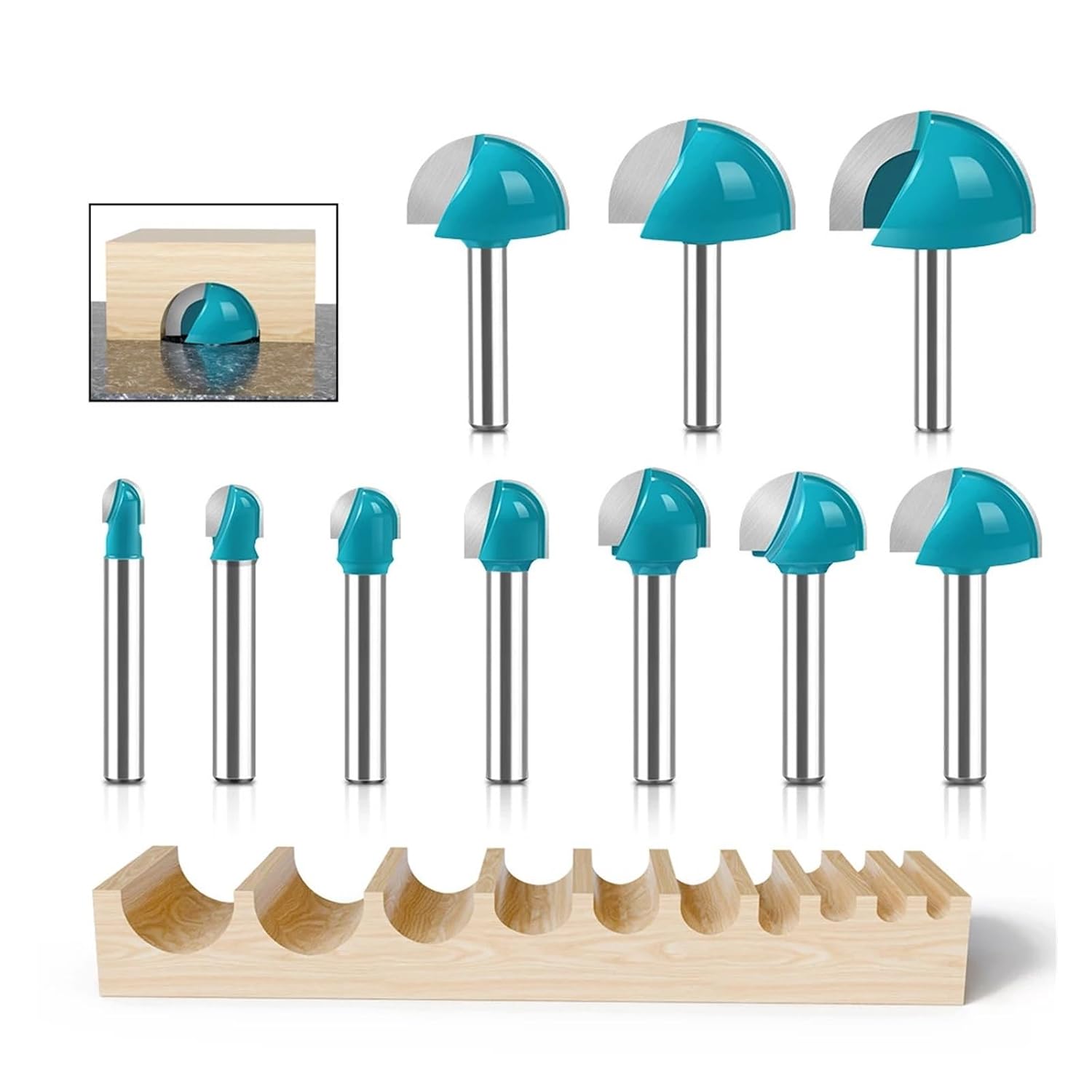 1Pc 6mm Shank Router Bit Set Carbide End Mill Tool Long Blade Round Nose