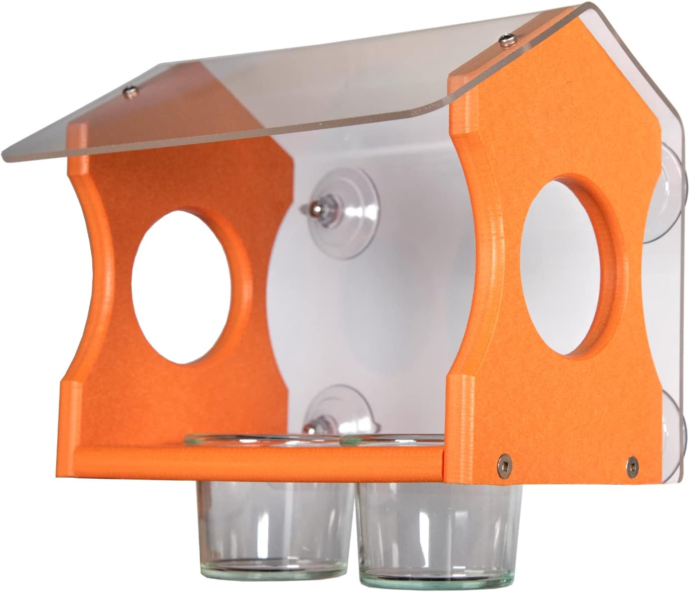 JCs Wildlife Recycled Poly Lumber Window Oriole Jelly Bird Feeder - Transparent Back - Made in the USA - Grape Jelly Bird Feeder