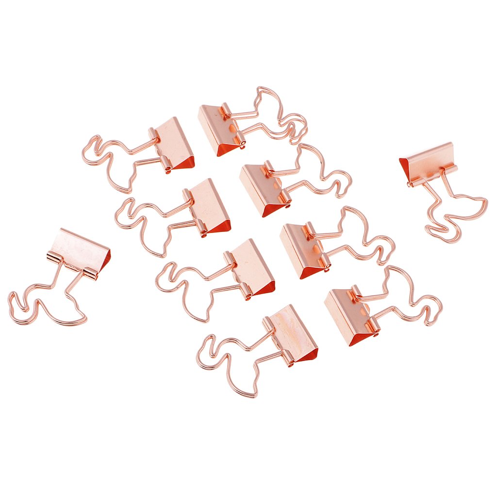10 Set 10 Stück süße Flamingo-Metall-Klammern, Büroklammern