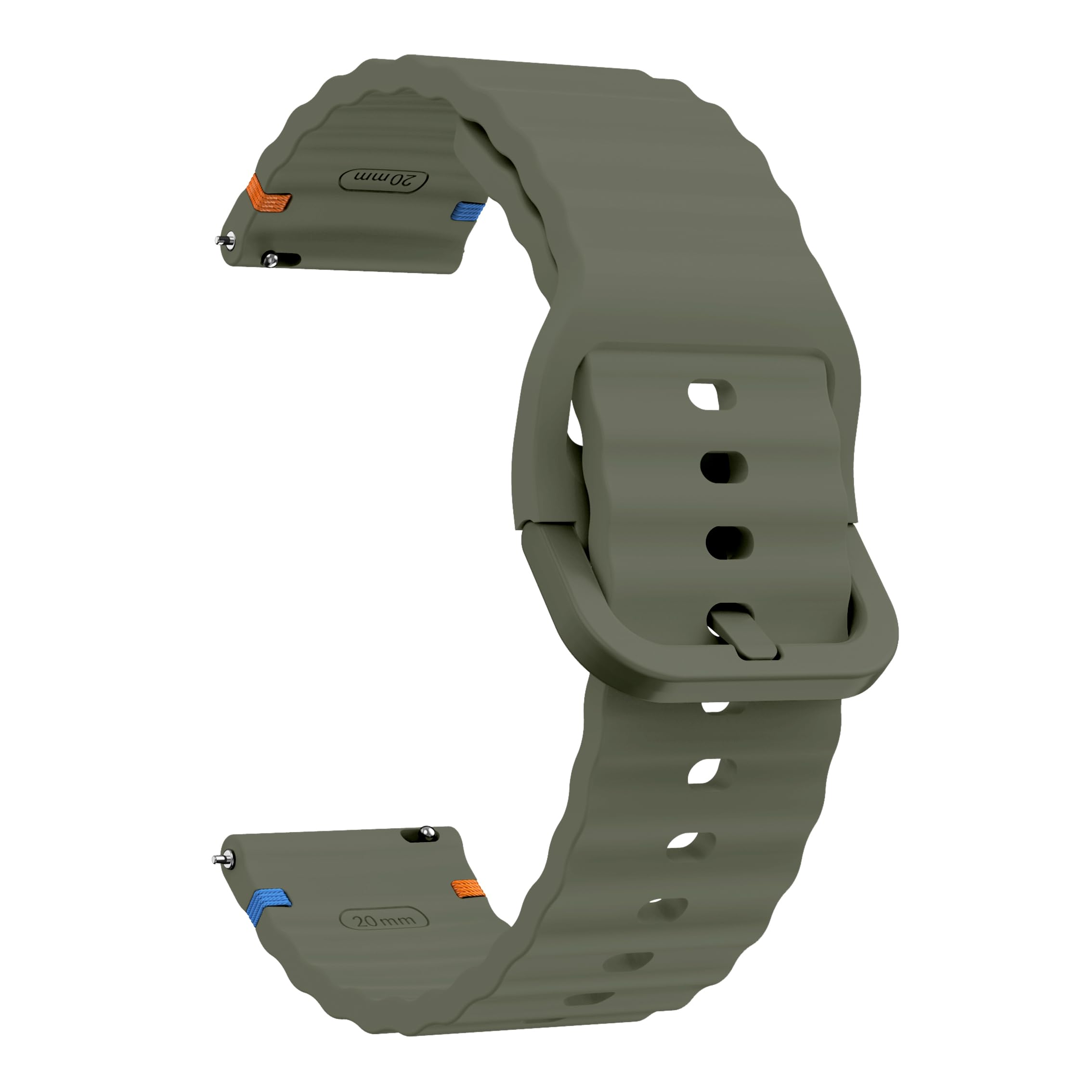 yodi 22mm new metal buckle original colourful stiching points silicone strap band compatible with amazfit gtr 2, gtr 2e, gtr 47mm / noise fit endure, fit evolve, fit active smartwatch bands