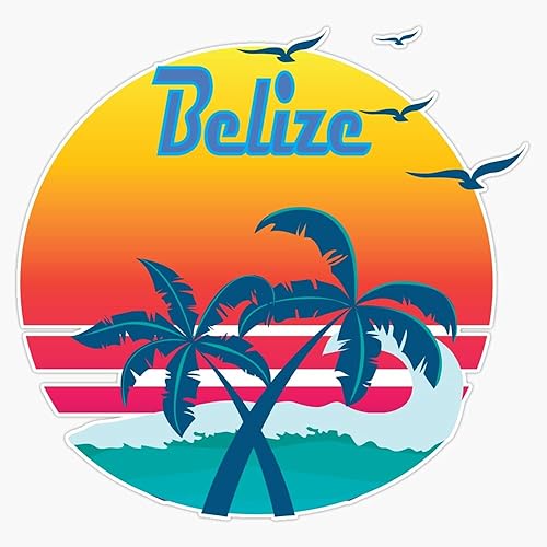 Belice, vinilo retro vintage para parachoques de 5 pulgadas
