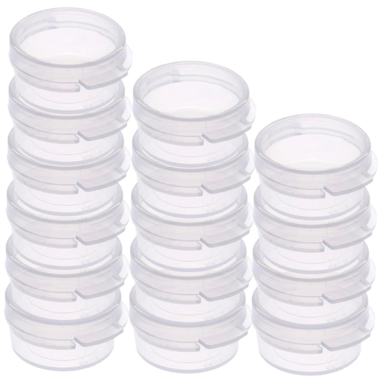 KICHOUSE Lightweight Plastic Storage Boxes 25pcs Small Round Sampling Jars for Labs Classrooms Homes