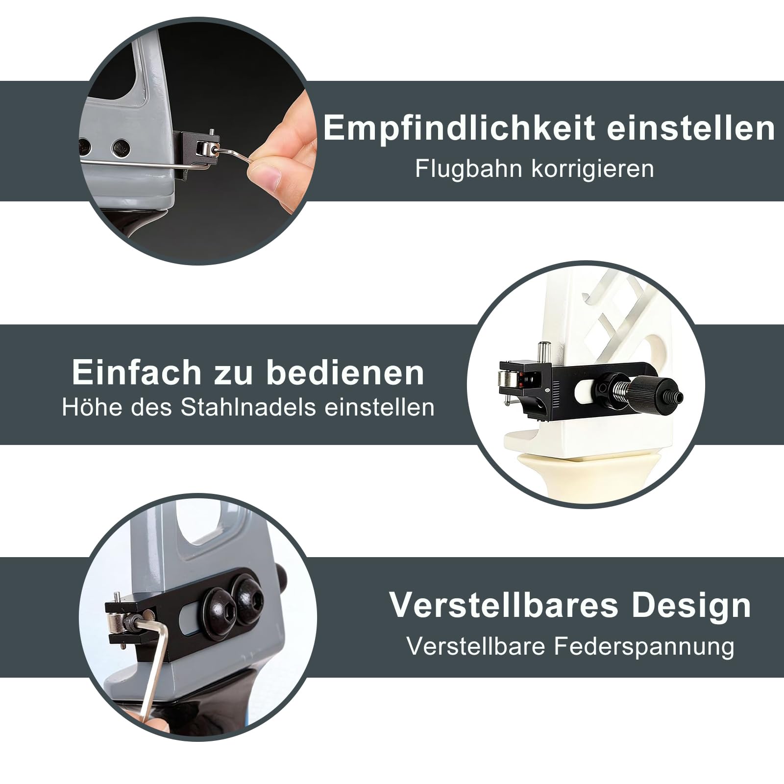 Aluminium-Legierung Bogenschießen Kissen Kolben & Hinter Magnetische Rebound Pfeil Ruhe Set mit Druckknopf Installation Werkzeuge für Recurve Bogen Longbow für die rechte Hand