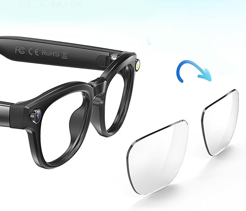 Miniatura 4 de PUSOKEI Smart Glasses with Camera, AI Translation Glass, 4K Video Recording Camera Glasses with Noise Canceling Mic, Touch Control, Open Ear Audio,