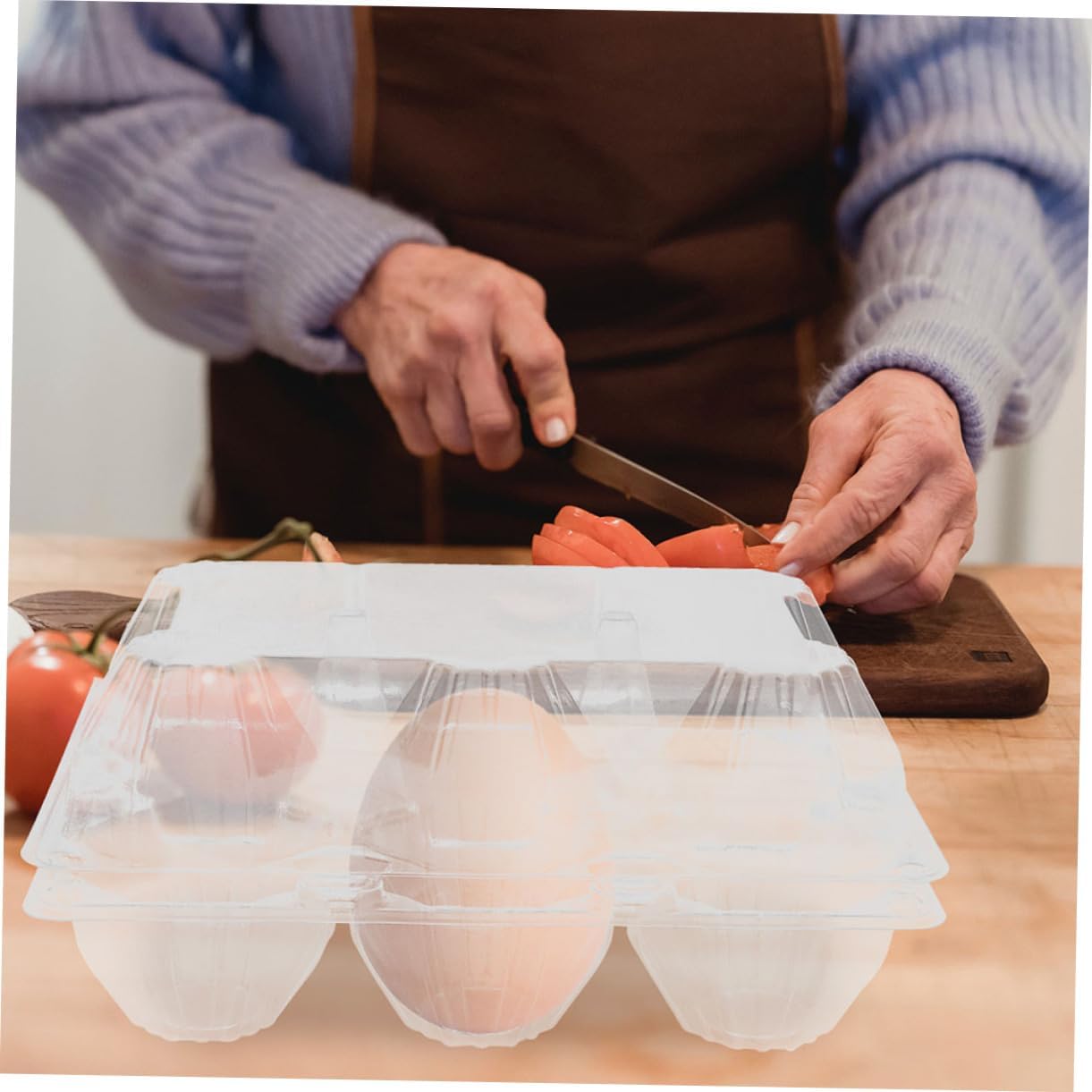 PRETYZOOM 15pcs Compartment Goose Egg Cartons Bulk Plastic Egg Storage Box View Window Reusable Holder