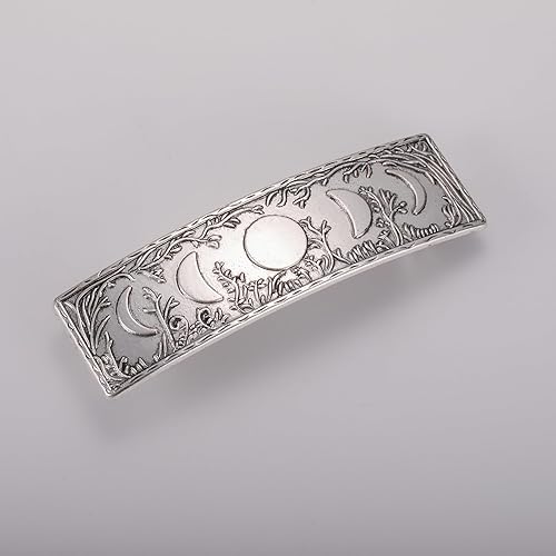 Miniatura 9 de Dreamtimes Pinza para el pelo, estilo vintage, retro, bosque, fase lunar, grande, hecha a mano, pasador de metal francés, horquilla para el cabello,