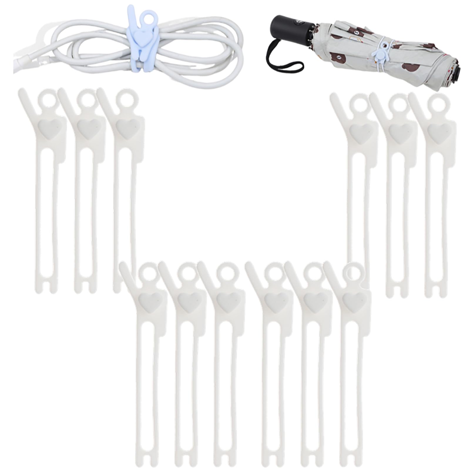 Silicone Cable Ties, 2025 Data Cable Organizer Reusable Cable Management Organizer Multipurpose Cable Management for Travel/Portable/Office/Home Desk