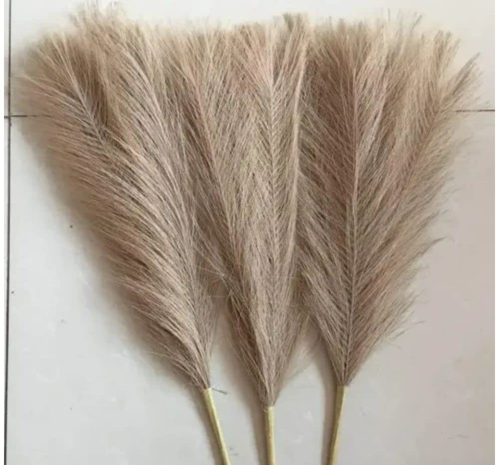SATYAM KRAFT 3 Pcs Faux Pampas Grass small Artificial Flowers Fake Flower for Ganpati Decoration Setup For Home, Office,Be... - Review, Price and Buying Guide