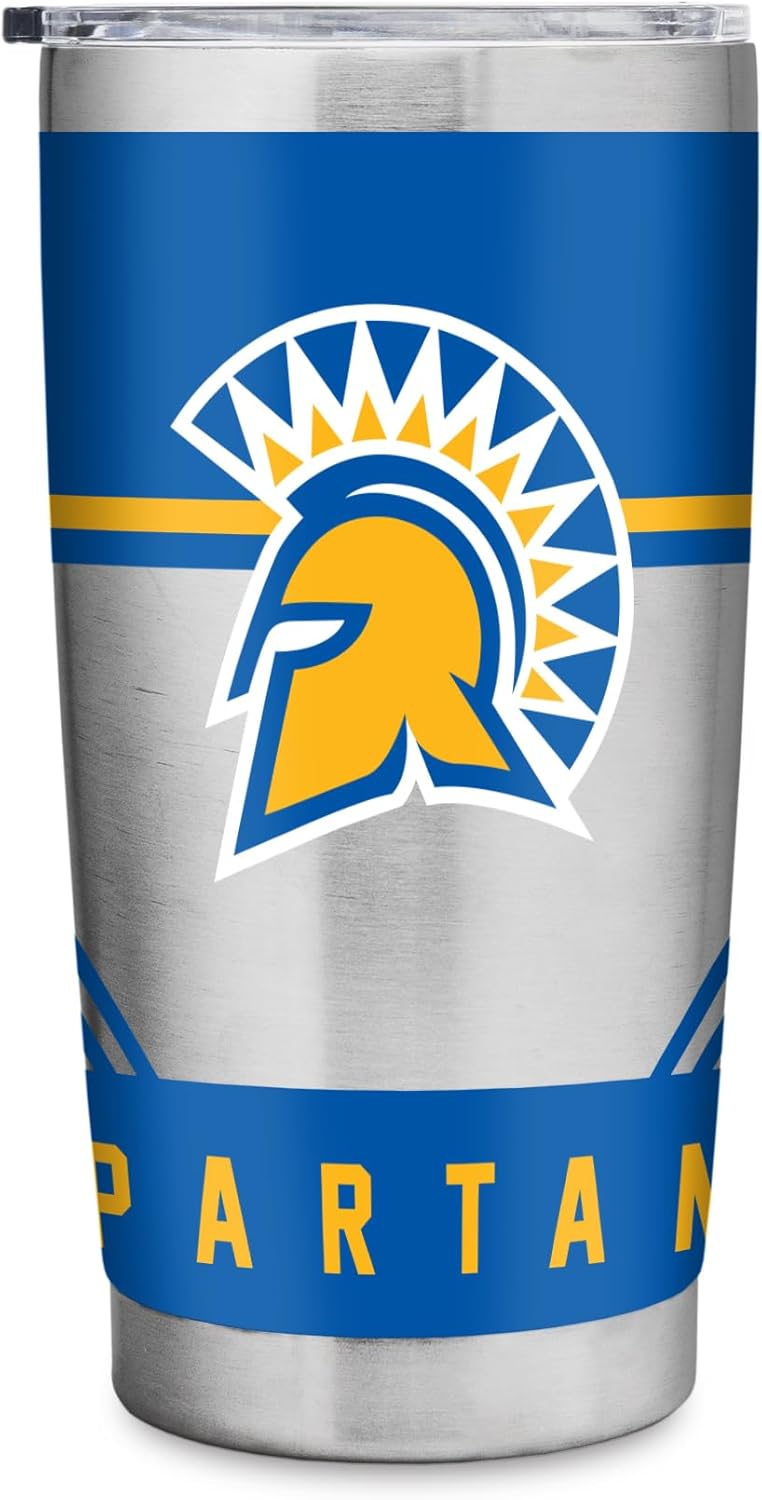 Rico Industries NCAA San Jose State Spartans Standard 20oz Stainless Steel Tumbler with Lid - Great For Coffee, Tea, Water or Cocktails