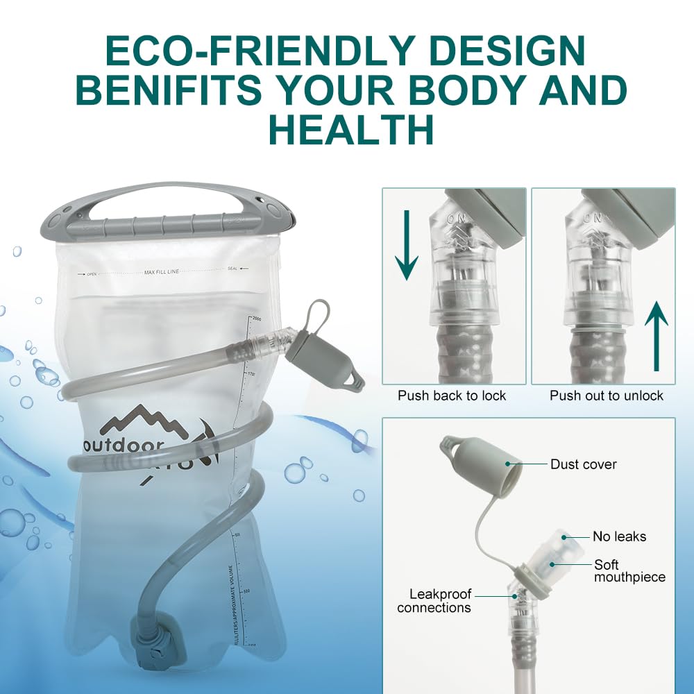 INOXTO Sac à dos d'hydratation avec réservoir d'eau étanche de 2 L, sac à dos d'hydratation léger pour homme, sac à dos pour cyclisme, motocross, escalade, trail course à pied (bleu)