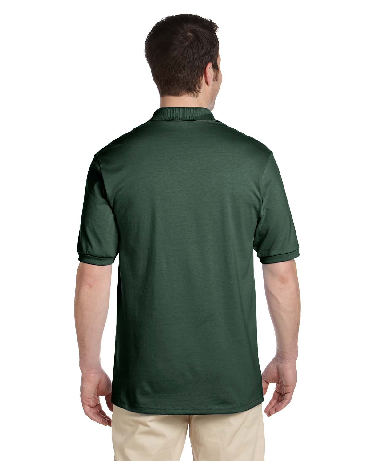 Jerzees Polo de manga corta para hombre Spot Shield, verde bosque, 3XL