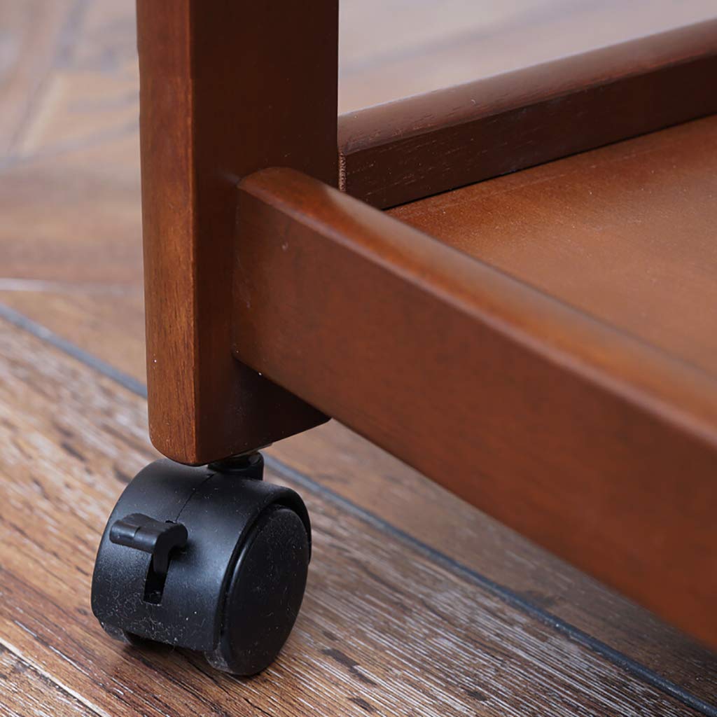 Carrello di Servizio in Legno con cassetto e Ruote bloccabili Carrello da Pranzo a 3 Livelli per Cucina, Hotel, Ristorante e casa di Cura,B