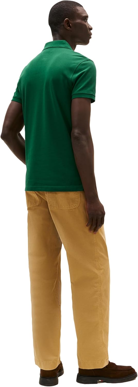 Tommy Hilfiger Men's Short Sleeve Polo Shirts in Slim Fit with Stretch and Organic Pique Cotton
