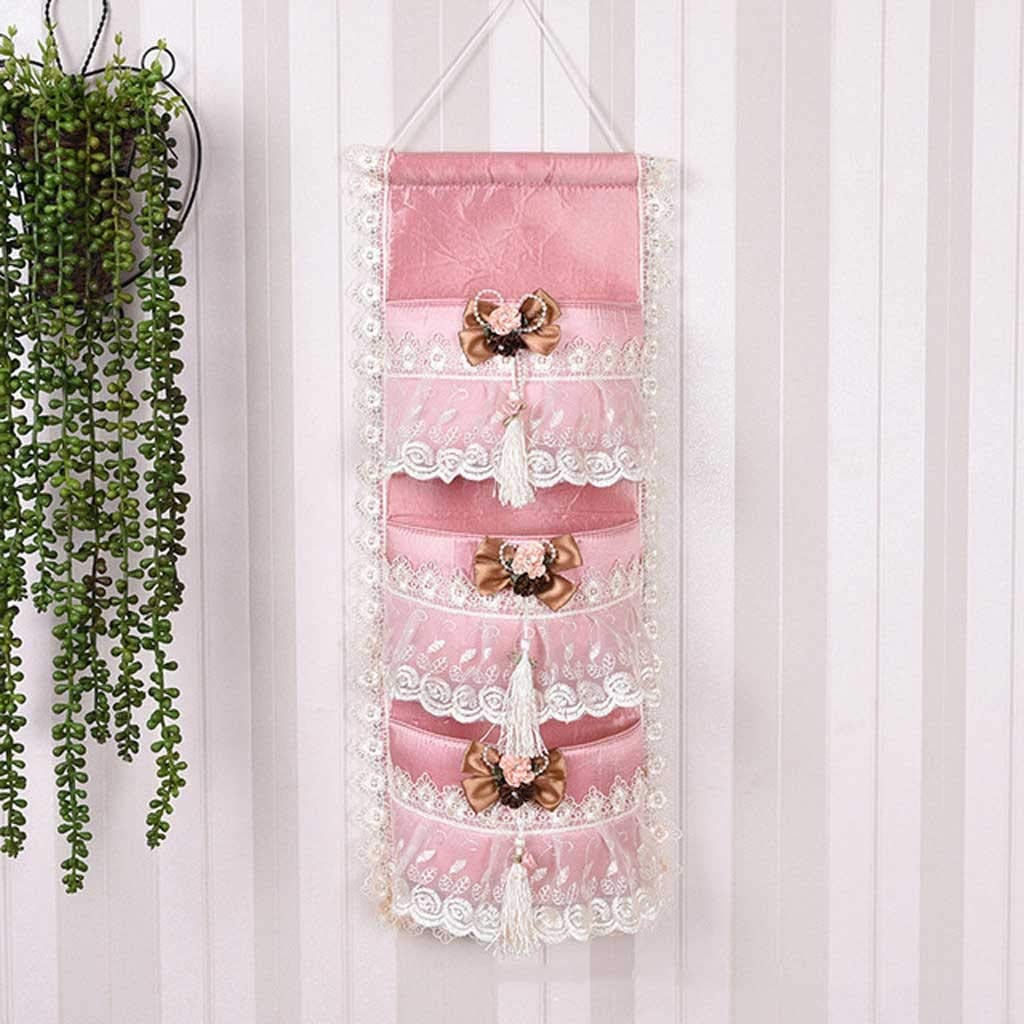 Rangement suspendu pliable en dentelle grand conteneur mural pour bijoux et linge