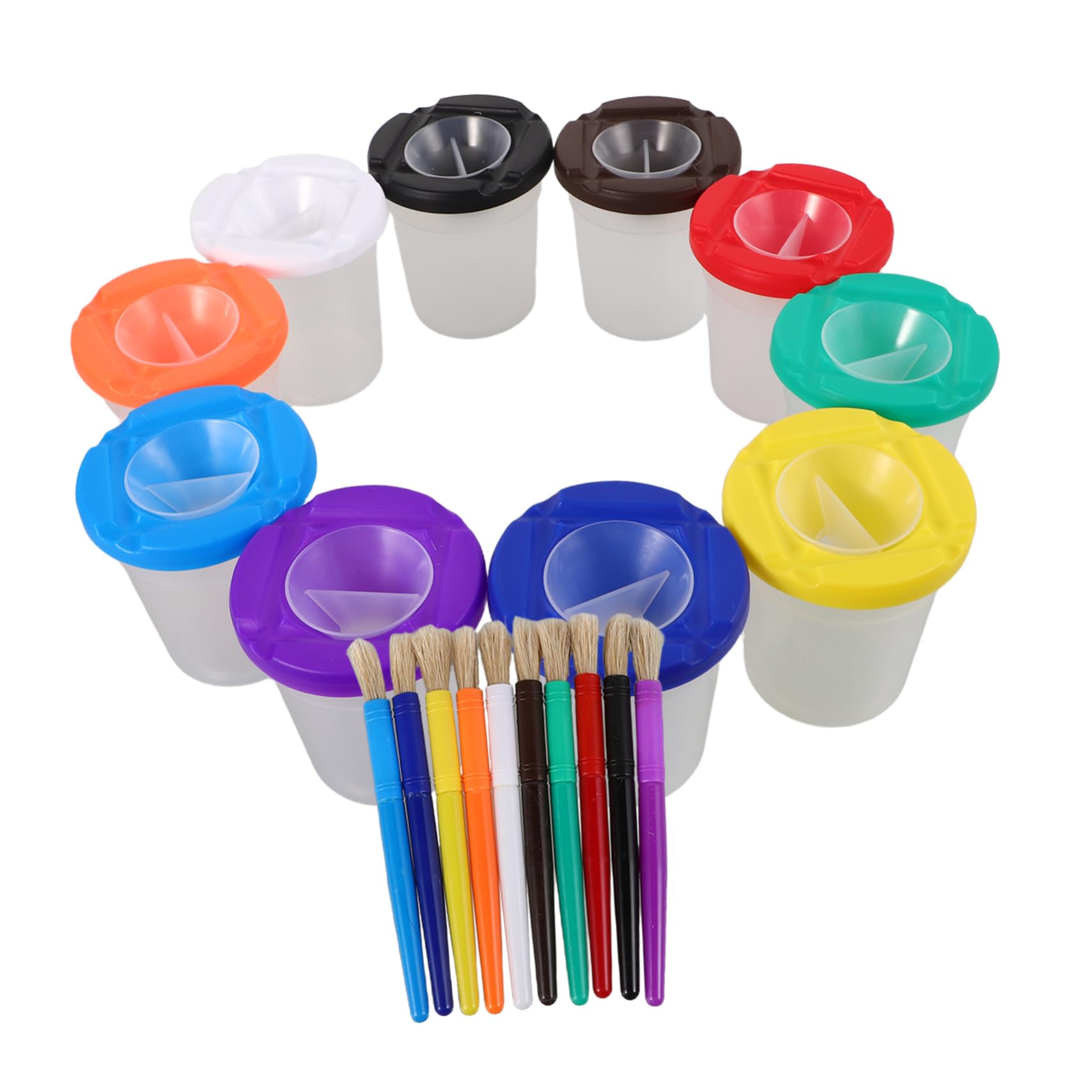 ERINGOGO Kids Painting Set 4 Reusable Paint Cleaning Cups Safe Plastic Anti-Spill for Kids Art Supplies