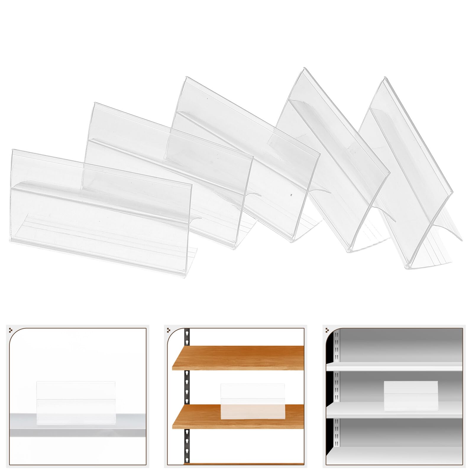 100pcs Porte-étiquettes de Prix en Pvc Clip Adaptable pour Affichage Sécurisé en Magasin et Bibliothèque, Gestion de L'information