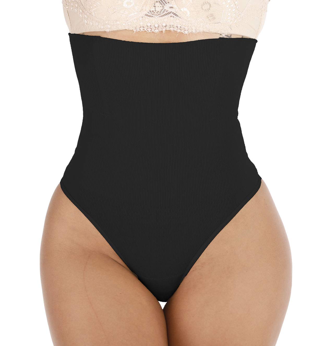 SAYFUT Women's Butt Lifter Shaper Seamless Tummy Control Hi-waist Thong Panty