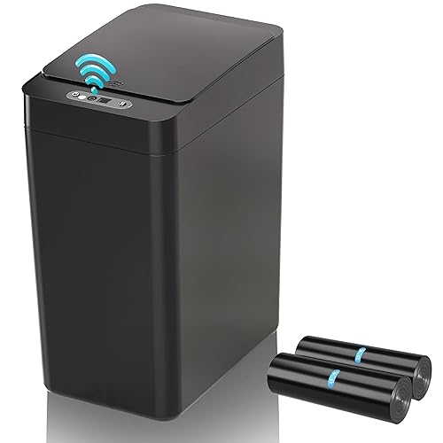 kaylowe Bote de basura automático para baño, sin contacto, de 2.6 galones, con tapa, pequeño sensor de movimiento delgado, cubo de basura disponible en Yaxa Colombia