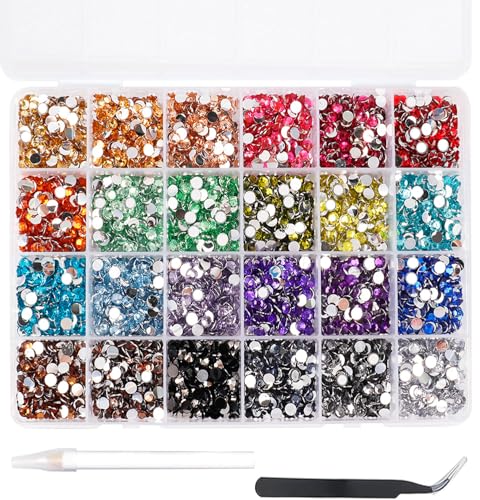6000粒 ネイルストーン ラインストーン BetterJonny 24色 ネイルストーン ガラス ネイル デコ パーツ 手芸パーツ DIY ネイルパーツ ネイル を飾て(5mm)の商品画像（Amazon）