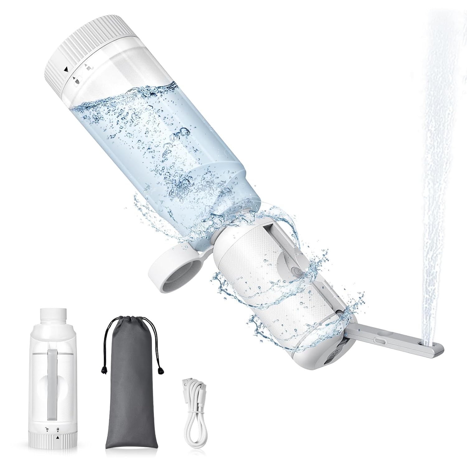 Upgrade SPACEREST Portable Bidet for Travel with 360ml Bottle No Noise Waterproof Handheld Sprayer Rechargeable Electric Portable Bidet