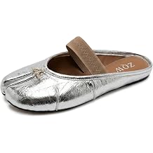 ZQW Soft Tabi Mules for Women Closed Toe Backless Flat Slides Comfortable Lightweight Slip on Shoes for Indoor Outdoor Daily Wear