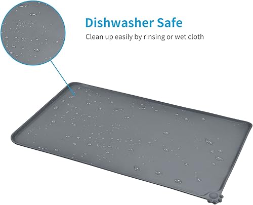 Miniatura 5 de AUDWUD Silicone Waterproof Dog Cat Pet Feeding MatsAnti-Slip Pet Bowl MatsPet Feeding Mat Beige, Negro, Azul / Patchwork, Marrón, Café Oscuro, gris,