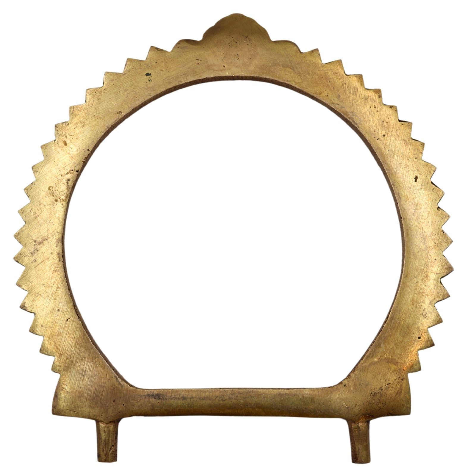 Bhunes Brass Prabhavali Arch Frame Tiruvachi Kirtimukha Prabhawali Prabhaval Deity Idol Backdrop Pooja Temple Wall Hanging Spiritual Decor Traditional Mandir Decoration Brass Gold 8 Inch 1 Piece 3