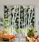 Wallpaper for Windows Big Bamboo Etched Glass Window Film 24 in x 78 Right