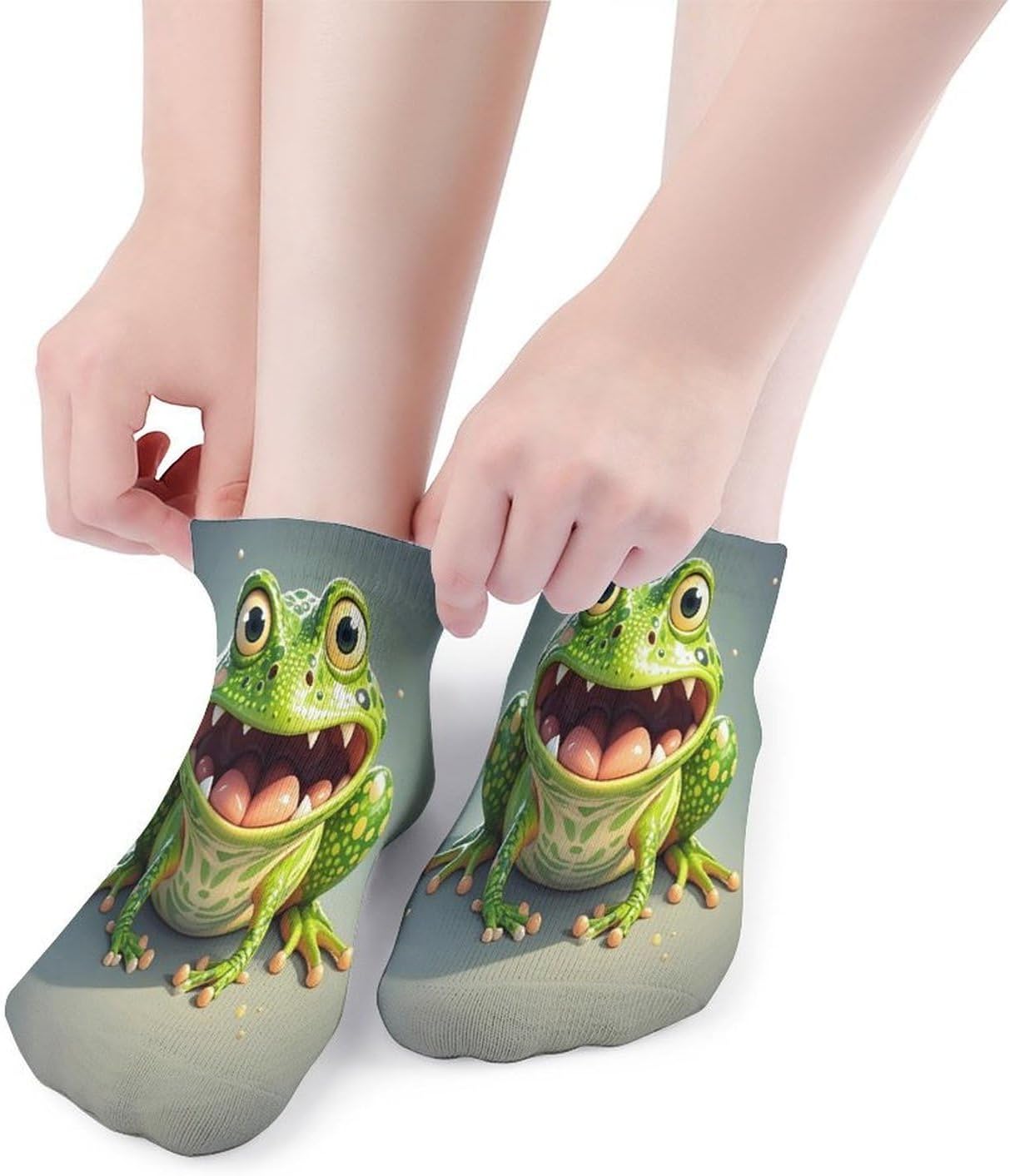 Frog with Mouth Open Ankle Sock-Low Cut Breathable,Basketball Socks for Men Women,Tube Socks for Work Sports