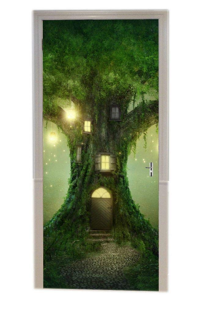 Buy A.Monamour 3D Door Stickers for Interior Doors Enchanted Big Green